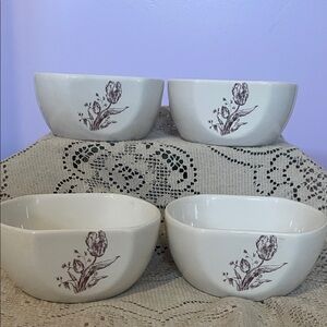 Set of Four Floral small - rice  Bowls